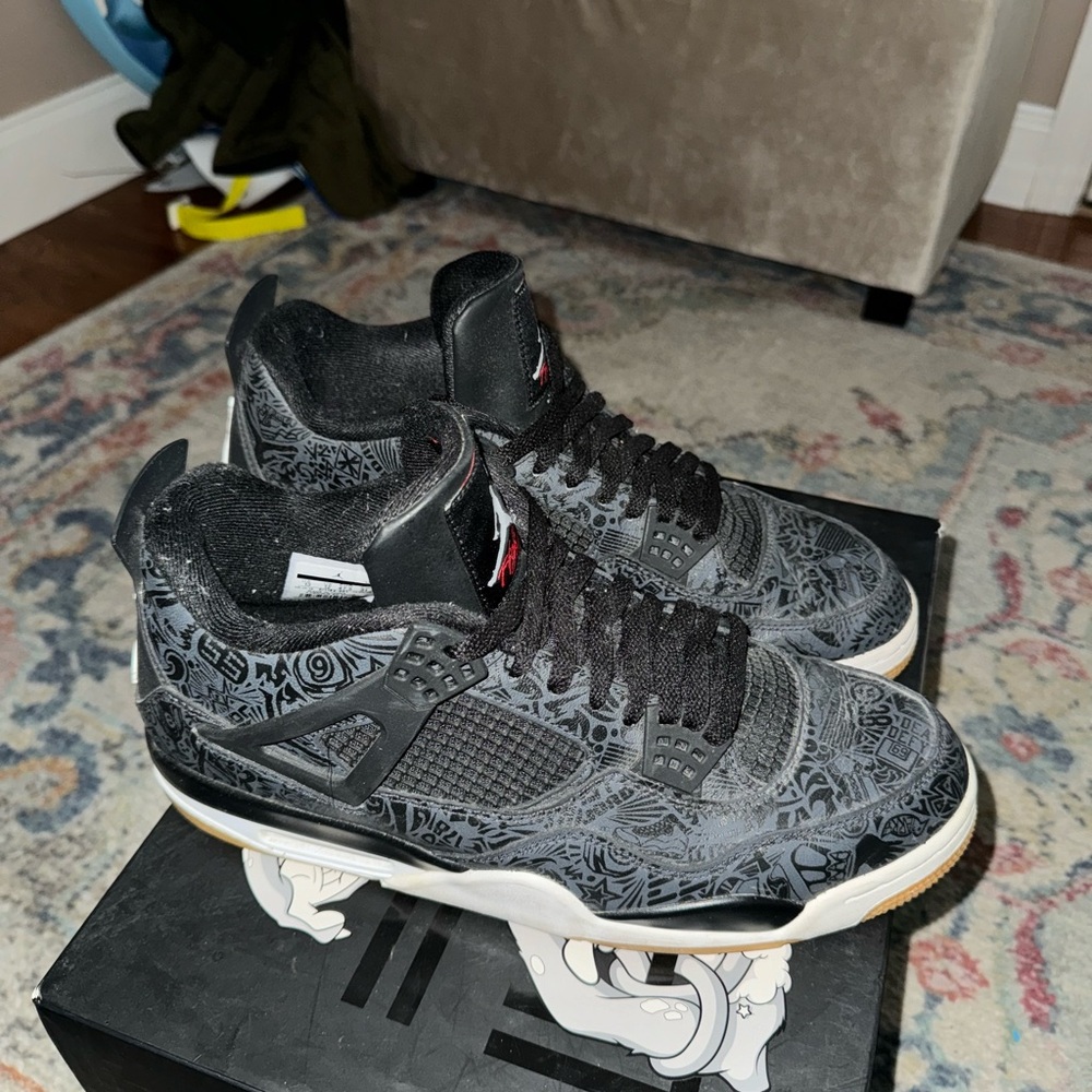 Jordan Black Sneakers with Elephant Print